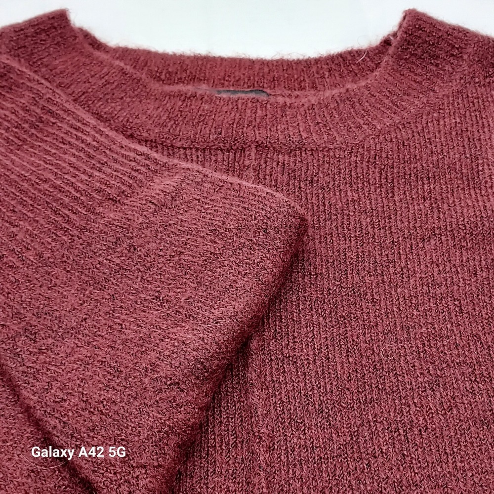 The Work Shop Burgundy Knit Sweater Crew Neck Long‎ Sleeve Size S
